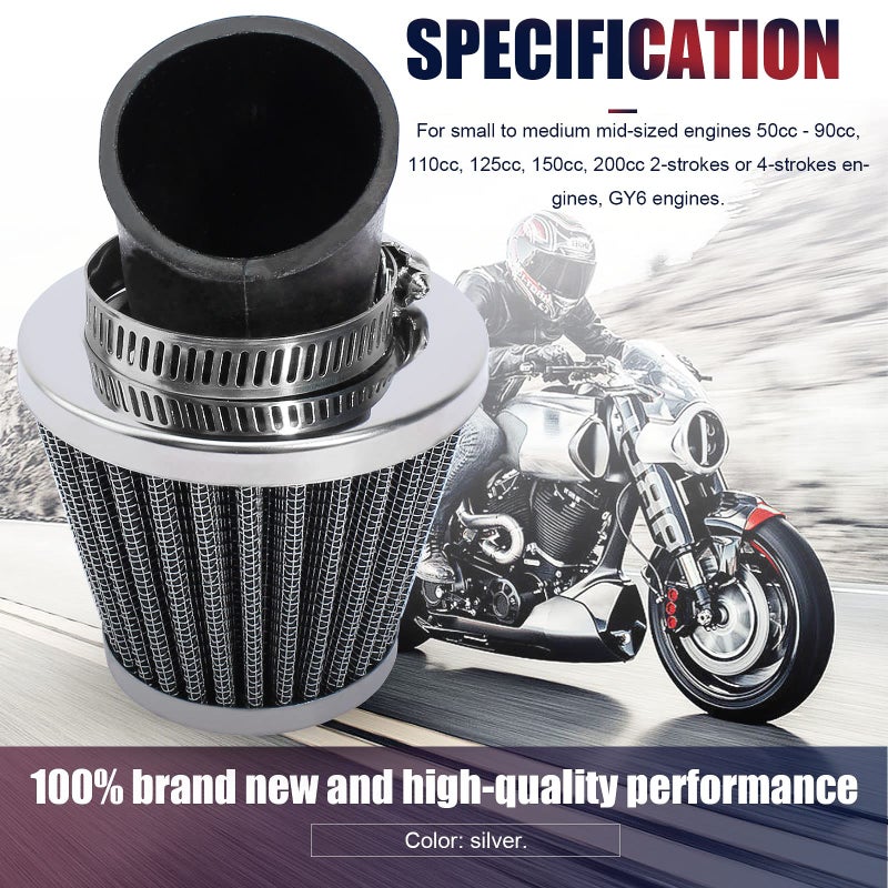 QAZAKY 38mm 39mm 40mm 1.5inch Filter Cleaner 45 Degree Angled for 50cc 70cc 90cc 110cc 125cc 150cc 200cc Motorcycle ATV Quad Scooter Gokart Moped Chopper Pit Dirt Pocket Mini Super Bike GY6 1.5in - Image 5